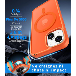 Vansdon magnétique coque pour iphone 13 / iphone 14 avec 1 verre trempé, compatible avec magsafe, protection contre les chutes d