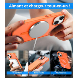 Vansdon magnétique coque pour iphone 13 / iphone 14 avec 1 verre trempé, compatible avec magsafe, protection contre les chutes d