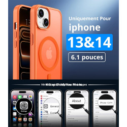 Vansdon magnétique coque pour iphone 13 / iphone 14 avec 1 verre trempé, compatible avec magsafe, protection contre les chutes d