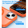 Vansdon magnétique coque pour iphone 13 / iphone 14 avec 1 verre trempé, compatible avec magsafe, protection contre les chutes d