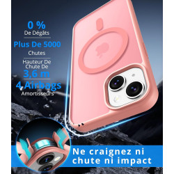 Vansdon Magnétique Coque pour iPhone 13 / iPhone 14 avec 1 Verre Trempé, Compatible avec MagSafe, Protection Contre Les Chutes d