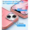 Vansdon Magnétique Coque pour iPhone 13 / iPhone 14 avec 1 Verre Trempé, Compatible avec MagSafe, Protection Contre Les Chutes d