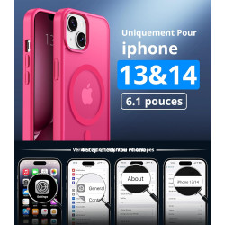 Vansdon Magnétique Coque pour iPhone 13 / iPhone 14 avec 1 Verre Trempé, Compatible avec MagSafe, Protection Contre Les Chutes d