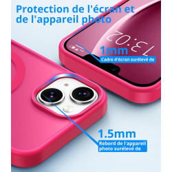 Vansdon Magnétique Coque pour iPhone 13 / iPhone 14 avec 1 Verre Trempé, Compatible avec MagSafe, Protection Contre Les Chutes d