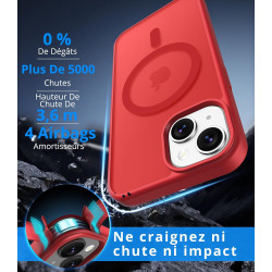 Vansdon Magnétique Coque pour iPhone 13 / iPhone 14 avec 1 Verre Trempé, Compatible avec MagSafe, Protection Contre Les Chutes d