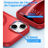 Vansdon Magnétique Coque pour iPhone 13 / iPhone 14 avec 1 Verre Trempé, Compatible avec MagSafe, Protection Contre Les Chutes d