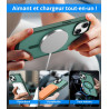 Vansdon Magnétique Coque pour iPhone 13 / iPhone 14 avec 1 Verre Trempé, Compatible avec MagSafe, Protection Contre Les Chutes d