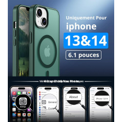 Vansdon Magnétique Coque pour iPhone 13 / iPhone 14 avec 1 Verre Trempé, Compatible avec MagSafe, Protection Contre Les Chutes d