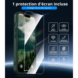 Vansdon Magnétique Coque pour iPhone 13 / iPhone 14 avec 1 Verre Trempé, Compatible avec MagSafe, Protection Contre Les Chutes d