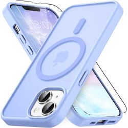 Vansdon Magnétique Coque pour iPhone 13 / iPhone 14 avec 1 Verre Trempé, Compatible avec MagSafe, Protection Contre Les Chutes d