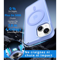Vansdon Magnétique Coque pour iPhone 13 / iPhone 14 avec 1 Verre Trempé, Compatible avec MagSafe, Protection Contre Les Chutes d