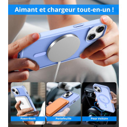 Vansdon Magnétique Coque pour iPhone 13 / iPhone 14 avec 1 Verre Trempé, Compatible avec MagSafe, Protection Contre Les Chutes d