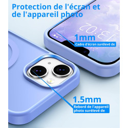 Vansdon Magnétique Coque pour iPhone 13 / iPhone 14 avec 1 Verre Trempé, Compatible avec MagSafe, Protection Contre Les Chutes d
