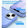 Vansdon Magnétique Coque pour iPhone 13 / iPhone 14 avec 1 Verre Trempé, Compatible avec MagSafe, Protection Contre Les Chutes d