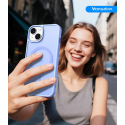 Vansdon Magnétique Coque pour iPhone 13 / iPhone 14 avec 1 Verre Trempé, Compatible avec MagSafe, Protection Contre Les Chutes d