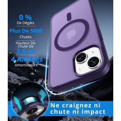 Vansdon Magnétique Coque pour iPhone 13 / iPhone 14 avec 1 Verre Trempé, Compatible avec MagSafe, Protection Contre Les Chutes d