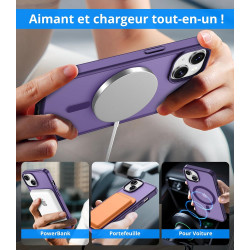 Vansdon Magnétique Coque pour iPhone 13 / iPhone 14 avec 1 Verre Trempé, Compatible avec MagSafe, Protection Contre Les Chutes d