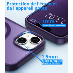 Vansdon Magnétique Coque pour iPhone 13 / iPhone 14 avec 1 Verre Trempé, Compatible avec MagSafe, Protection Contre Les Chutes d