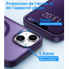 Vansdon Magnétique Coque pour iPhone 13 / iPhone 14 avec 1 Verre Trempé, Compatible avec MagSafe, Protection Contre Les Chutes d