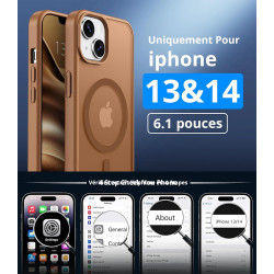Vansdon Magnétique Coque pour iPhone 13 / iPhone 14 avec 1 Verre Trempé, Compatible avec MagSafe, Protection Contre Les Chutes d
