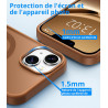 Vansdon Magnétique Coque pour iPhone 13 / iPhone 14 avec 1 Verre Trempé, Compatible avec MagSafe, Protection Contre Les Chutes d