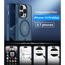 Vansdon Magnétique Coque pour iPhone 14 Pro Max avec 1 Verre Trempé, Compatible avec MagSafe, Protection Contre Les Chutes de qu