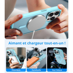 Vansdon Magnétique Coque pour iPhone 15 Pro avec 1 Verre Trempé, Compatible avec MagSafe, Protection Contre Les Chutes de qualit