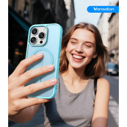 Vansdon Magnétique Coque pour iPhone 15 Pro avec 1 Verre Trempé, Compatible avec MagSafe, Protection Contre Les Chutes de qualit