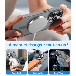 Vansdon Magnétique Coque pour iPhone 13 Pro Max avec 1 Verre Trempé, Compatible avec MagSafe, Protection Contre Les Chutes de qu