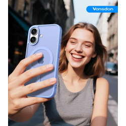 Vansdon Magnétique Coque pour iPhone 16 avec 1 Verre Trempé, Compatible avec MagSafe, Protection Contre Les Chutes de qualité Mi