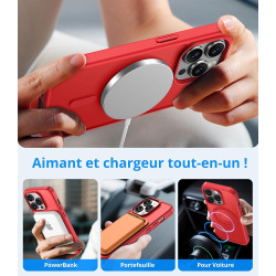 Vansdon Magnétique Coque pour iPhone 13 Pro Max avec 1 Verre Trempé, Compatible avec MagSafe, Protection Contre Les Chutes de qu