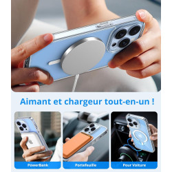 Vansdon Magnétique Coque pour iPhone 13 Pro Max avec 1 Verre Trempé, Compatible avec MagSafe, Protection Contre Les Chutes de qu