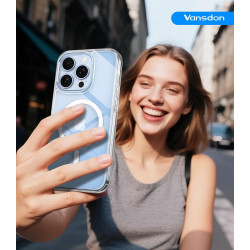 Vansdon Magnétique Coque pour iPhone 13 Pro Max avec 1 Verre Trempé, Compatible avec MagSafe, Protection Contre Les Chutes de qu