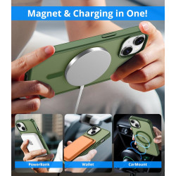 Vansdon Magnétique Coque pour iPhone 15 avec 1 Verre Trempé, Compatible avec MagSafe, Protection Contre Les Chutes de qualité Mi