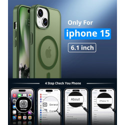 Vansdon Magnétique Coque pour iPhone 15 avec 1 Verre Trempé, Compatible avec MagSafe, Protection Contre Les Chutes de qualité Mi