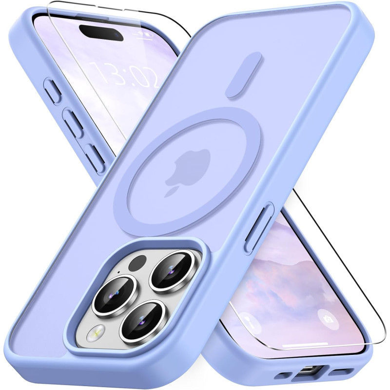 Vansdon Magnétique Coque pour iPhone 15 Pro avec 1 Verre Trempé, Compatible avec MagSafe, Protection Contre Les Chutes de qualit