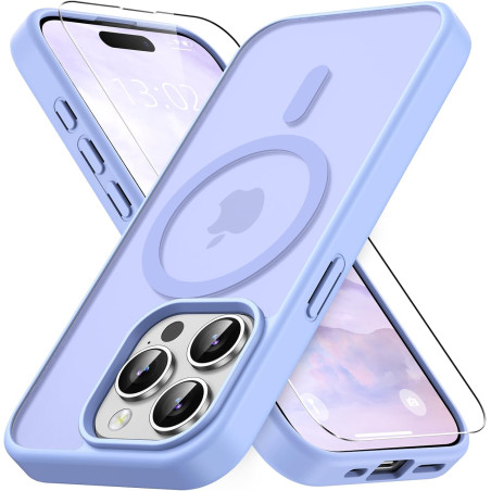 Vansdon Magnétique Coque pour iPhone 15 Pro avec 1 Verre Trempé, Compatible avec MagSafe, Protection Contre Les Chutes de qualit