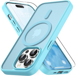 Vansdon Magnétique Coque pour iPhone 14 Pro avec 1 Verre Trempé, Compatible avec MagSafe, Protection Contre Les Chutes de qualit