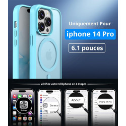 Vansdon Magnétique Coque pour iPhone 14 Pro avec 1 Verre Trempé, Compatible avec MagSafe, Protection Contre Les Chutes de qualit