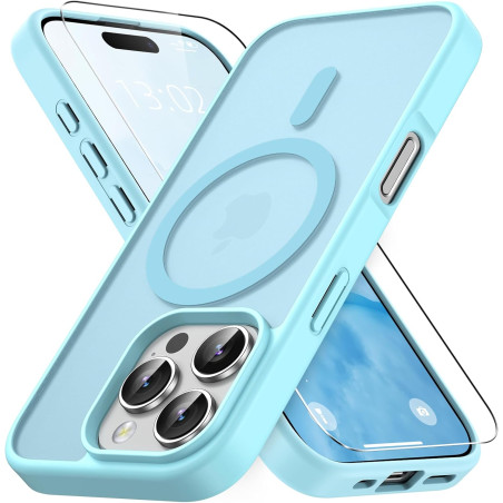 Vansdon Magnétique Coque pour iPhone 16 Pro avec 1 Verre Trempé, Compatible avec MagSafe, Protection Contre Les Chutes de qualit