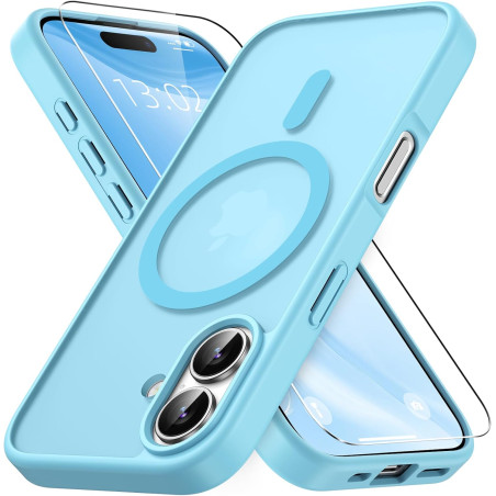 Vansdon Magnétique Coque pour iPhone 17 avec 1 Verre Trempé, Compatible avec MagSafe, Protection Contre Les Chutes de qualité Mi