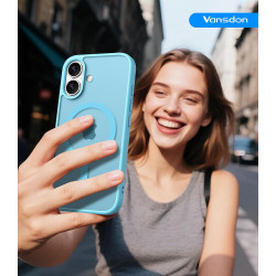 Vansdon Magnétique Coque pour iPhone 17 avec 1 Verre Trempé, Compatible avec MagSafe, Protection Contre Les Chutes de qualité Mi