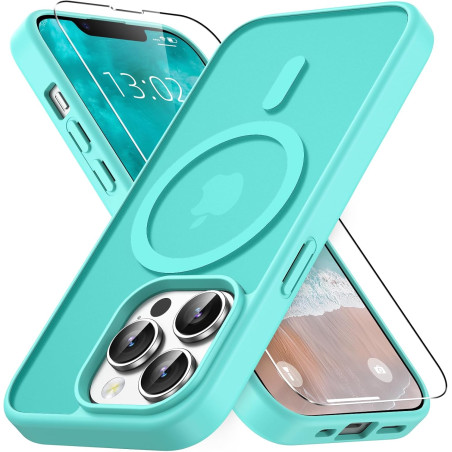 Vansdon Magnétique Coque pour iPhone 13 Pro Max avec 1 Verre Trempé, Compatible avec MagSafe, Protection Contre Les Chutes de qu