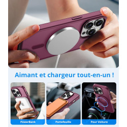 Vansdon Magnétique Coque pour iPhone 13 Pro Max avec 1 Verre Trempé, Compatible avec MagSafe, Protection Contre Les Chutes de qu