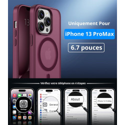 Vansdon Magnétique Coque pour iPhone 13 Pro Max avec 1 Verre Trempé, Compatible avec MagSafe, Protection Contre Les Chutes de qu