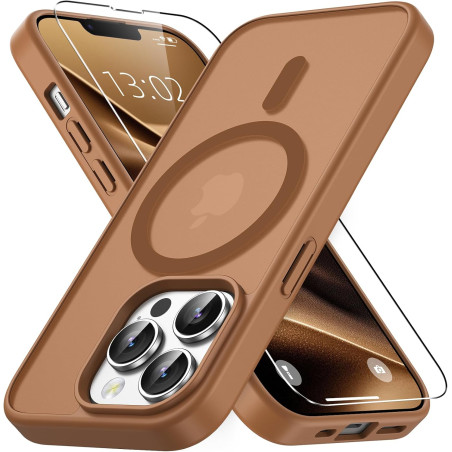 Vansdon Magnétique Coque pour iPhone 13 Pro Max avec 1 Verre Trempé, Compatible avec MagSafe, Protection Contre Les Chutes de qu