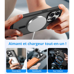 Vansdon Magnétique Coque pour iPhone 13 Pro Max avec 1 Verre Trempé, Compatible avec MagSafe, Protection Contre Les Chutes de qu