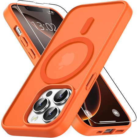 Vansdon magnétique coque pour iphone 13 pro max avec 1 verre trempé, compatible avec magsafe, protection contre les chutes de qu