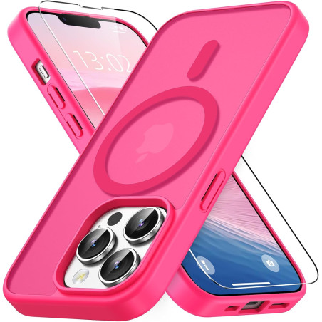 Vansdon Magnétique Coque pour iPhone 13 Pro Max avec 1 Verre Trempé, Compatible avec MagSafe, Protection Contre Les Chutes de qu