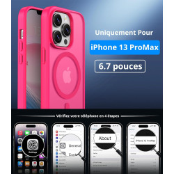 Vansdon Magnétique Coque pour iPhone 13 Pro Max avec 1 Verre Trempé, Compatible avec MagSafe, Protection Contre Les Chutes de qu